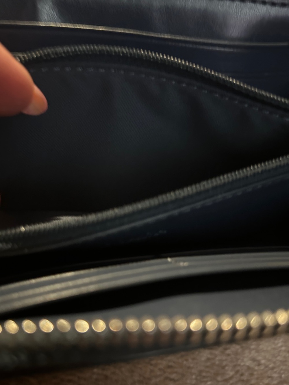 Coach 2019 Radial Rainbow Long Wallet in Signature Jacquard and Navy Leather EUC - Picture 6 of 9